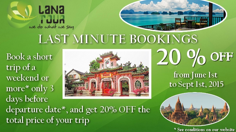 Summer Promotions 2015 : 20% OFF on last-minute bookings!
